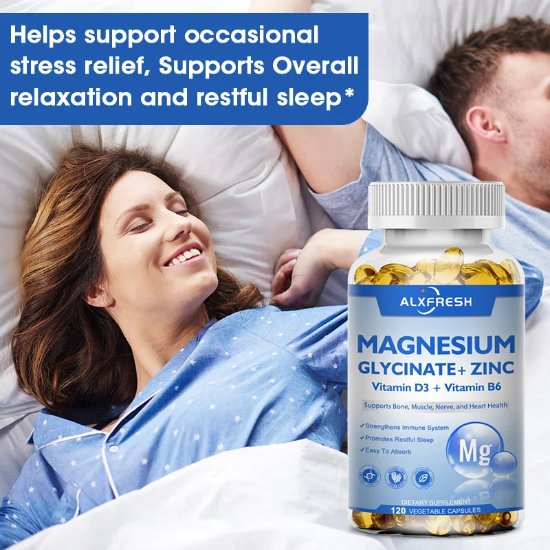 Magnesium Glycinate 500mg Capsules — with Zinc, D3 & B6