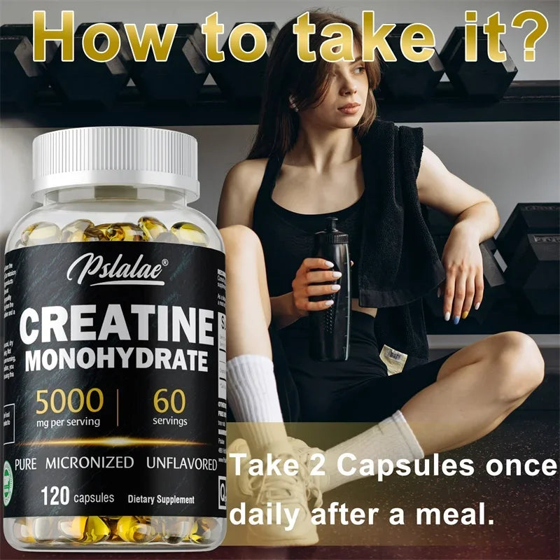 Creatine Monohydrate Capsules — 5000mg, Micronized & Unflavored