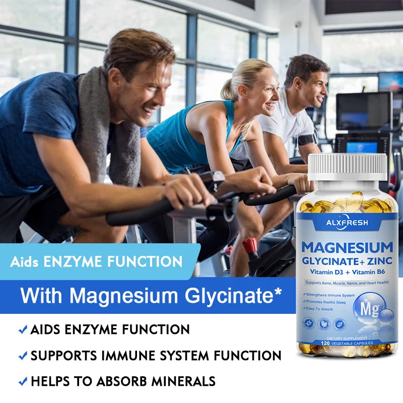 Magnesium Glycinate 500mg Capsules — with Zinc, D3 & B6