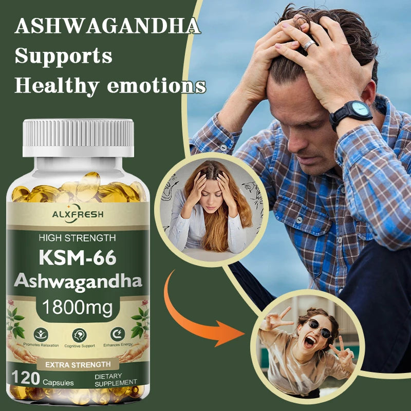 KSM-66 Ashwagandha Capsules — 1800mg, Vegan & Gluten-Free
