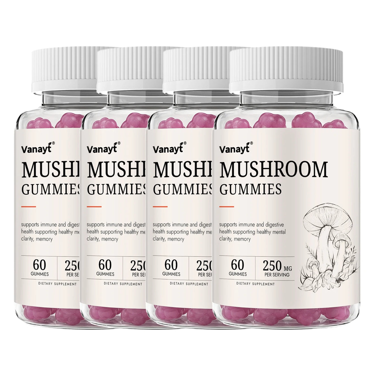 Mushroom Complex Gummies — 250mg, 60 Count