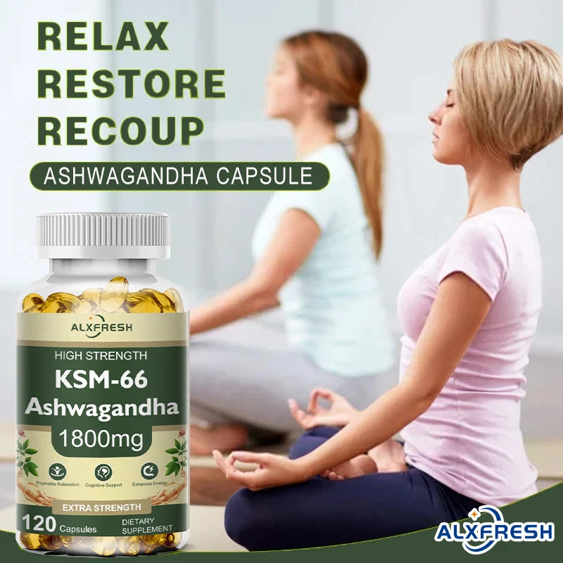 KSM-66 Ashwagandha Capsules — 1800mg, Vegan & Gluten-Free