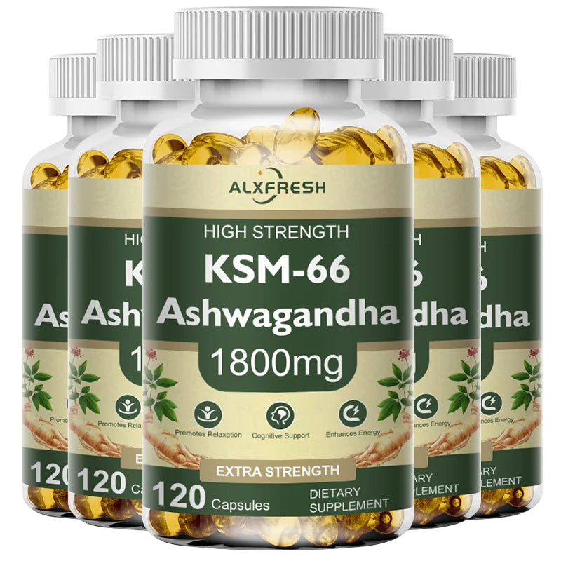 KSM-66 Ashwagandha Capsules — 1800mg, Vegan & Gluten-Free