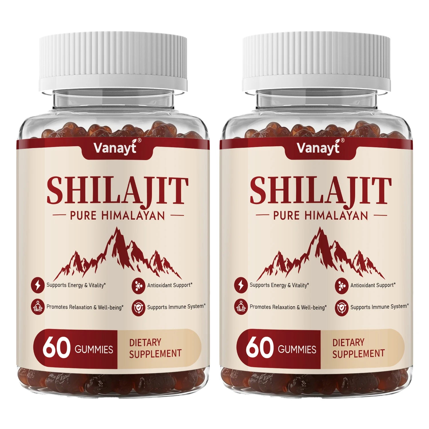 Himalayan Shilajit Gummies — with Ginseng & Ginger, 60 Count