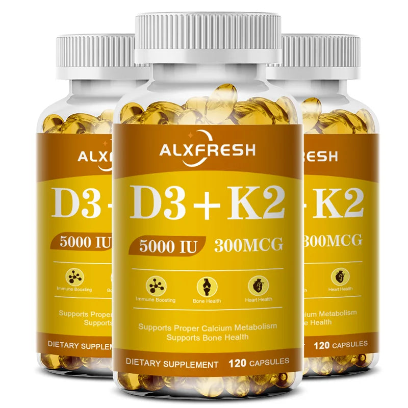Vitamin D3 + K2 Capsules — 5000 IU / 300mcg