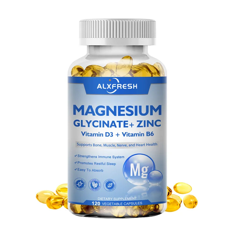 Magnesium Glycinate 500mg Capsules — with Zinc, D3 & B6