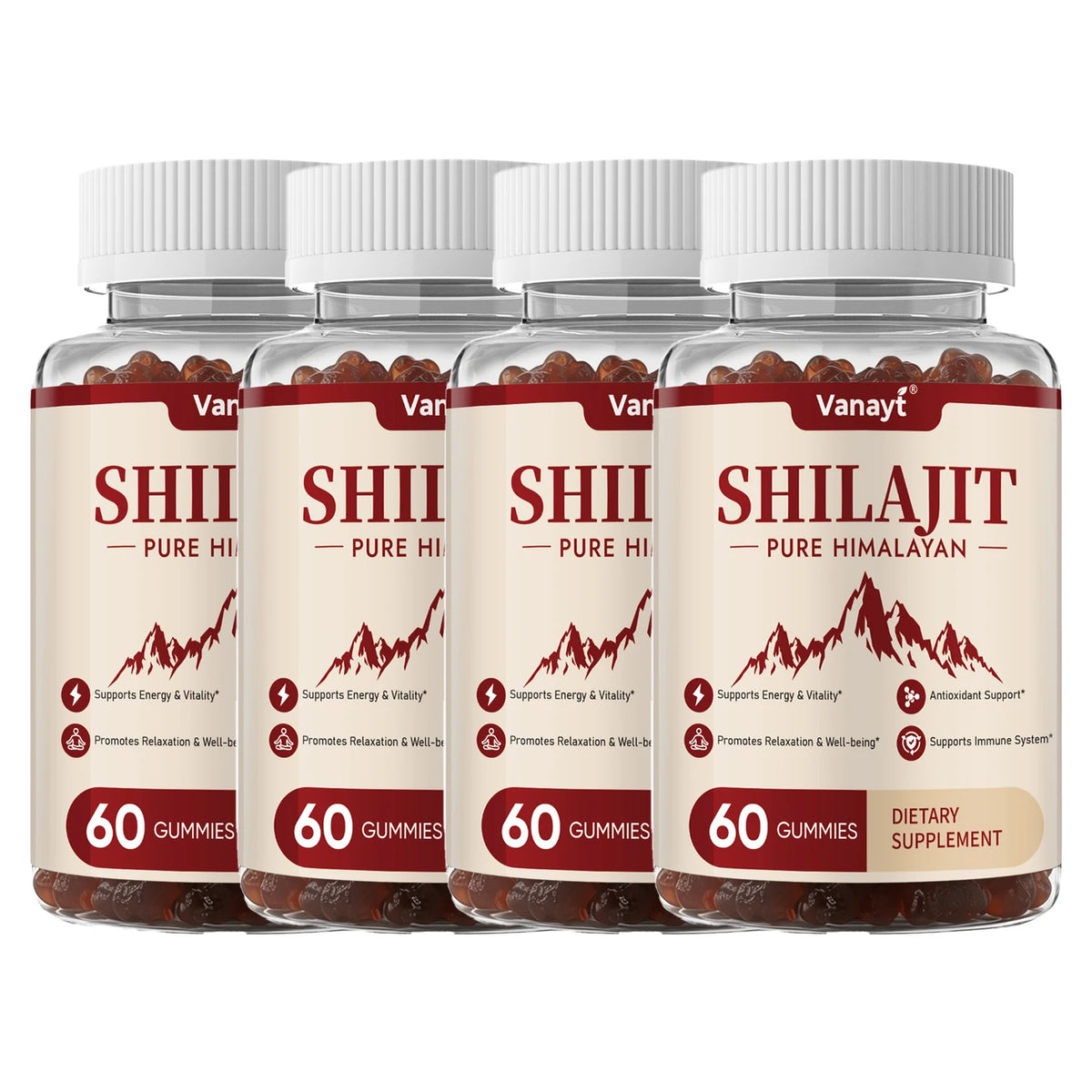 Himalayan Shilajit Gummies — with Ginseng & Ginger, 60 Count