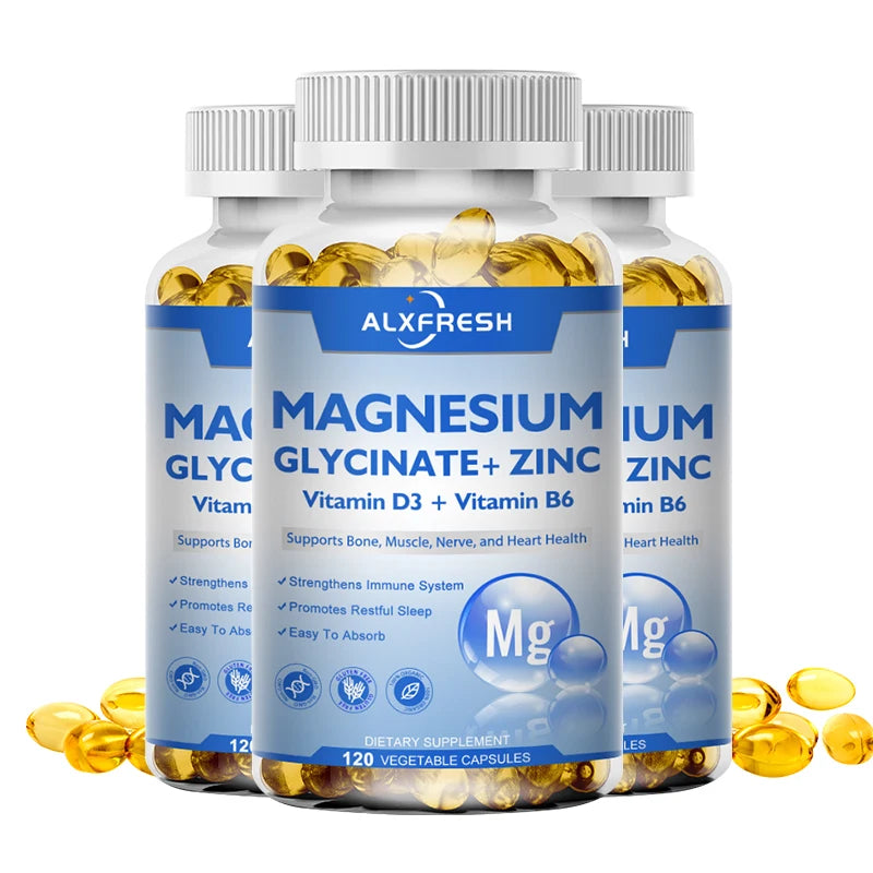 Magnesium Glycinate 500mg Capsules — with Zinc, D3 & B6