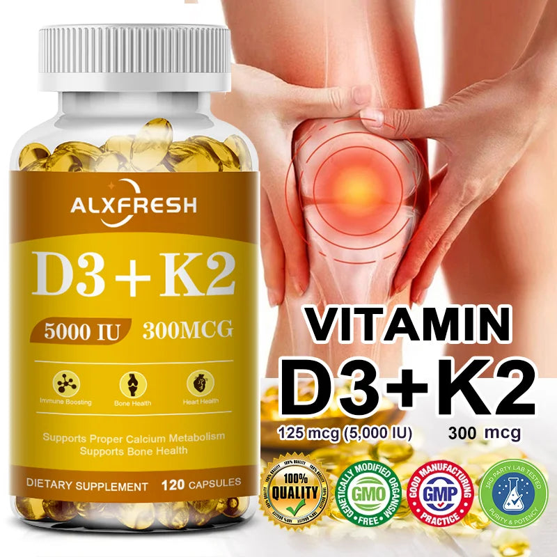 Vitamin D3 + K2 Capsules — 5000 IU / 300mcg