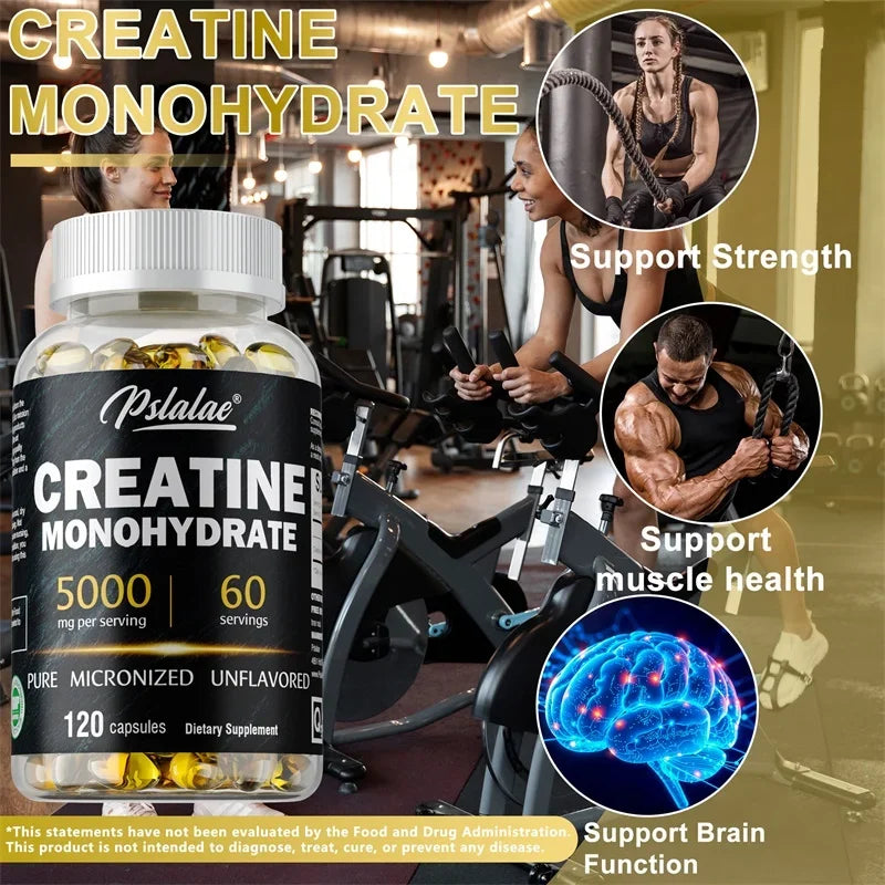 Creatine Monohydrate Capsules — 5000mg, Micronized & Unflavored