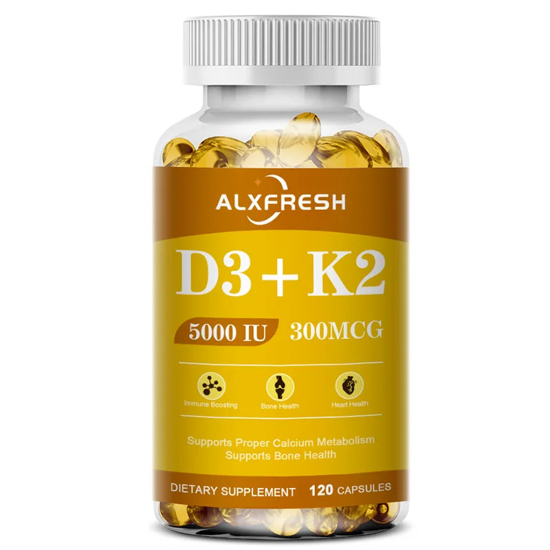 Vitamin D3 + K2 Capsules — 5000 IU / 300mcg