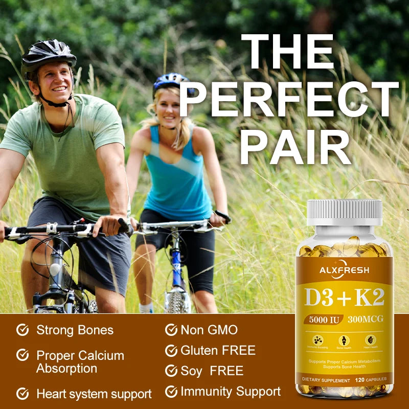 Vitamin D3 + K2 Capsules — 5000 IU / 300mcg
