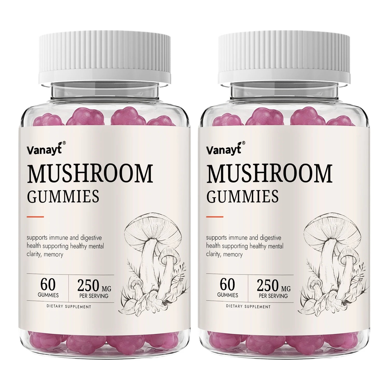 Mushroom Complex Gummies — 250mg, 60 Count