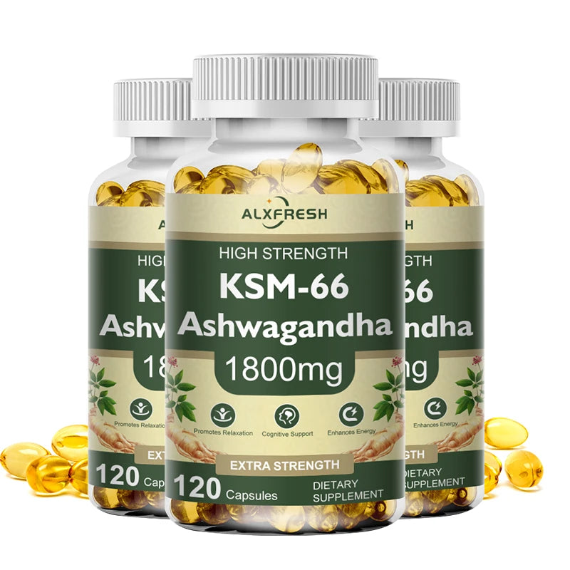 KSM-66 Ashwagandha Capsules — 1800mg, Vegan & Gluten-Free