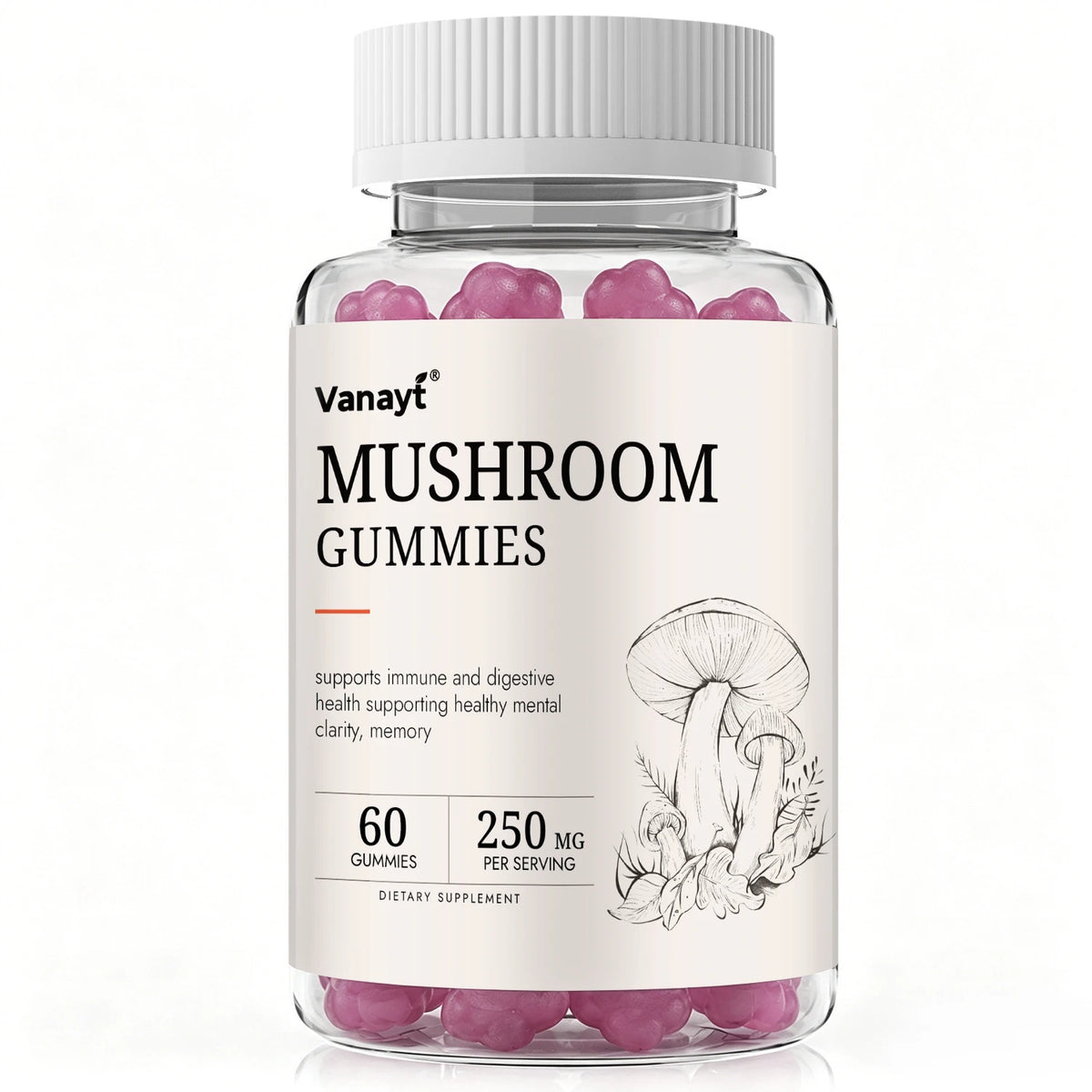Mushroom Complex Gummies — 250mg, 60 Count