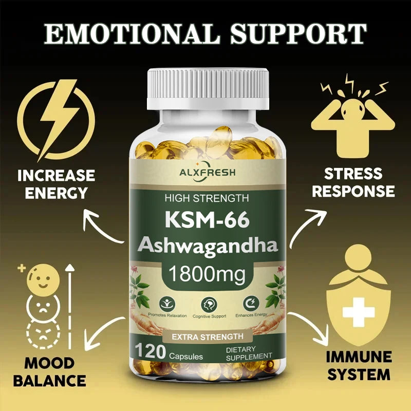 KSM-66 Ashwagandha Capsules — 1800mg, Vegan & Gluten-Free