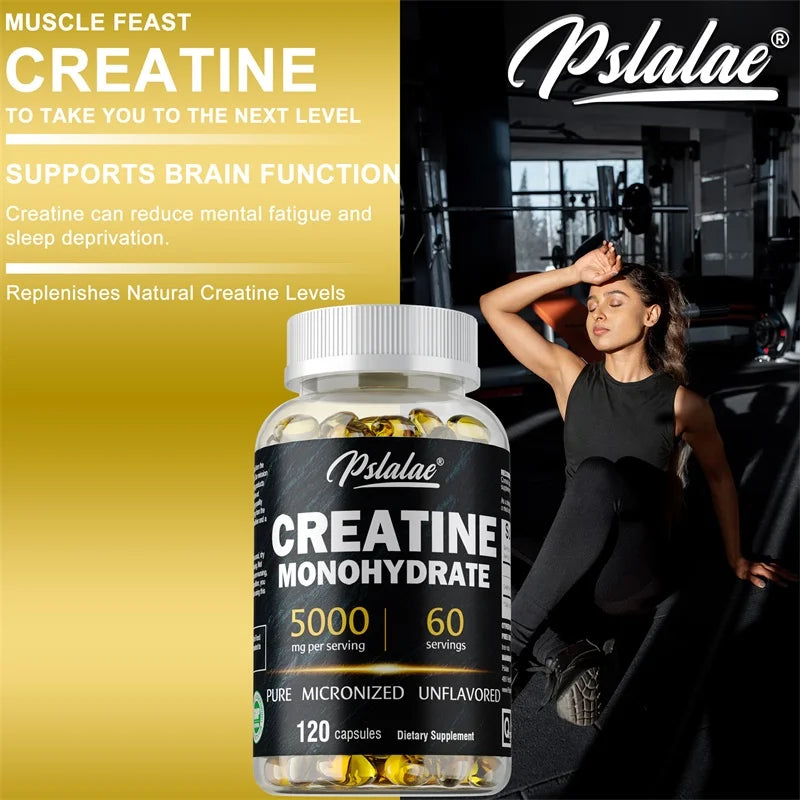 Creatine Monohydrate Capsules — 5000mg, Micronized & Unflavored
